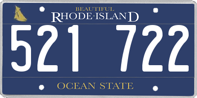 RI license plate 521722