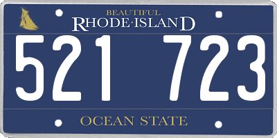 RI license plate 521723