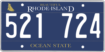 RI license plate 521724