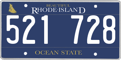 RI license plate 521728