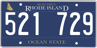 RI license plate 521729