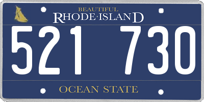 RI license plate 521730