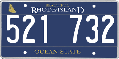 RI license plate 521732