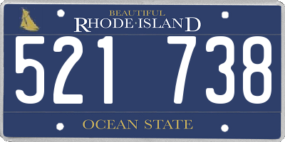 RI license plate 521738
