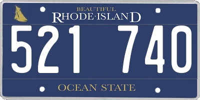 RI license plate 521740