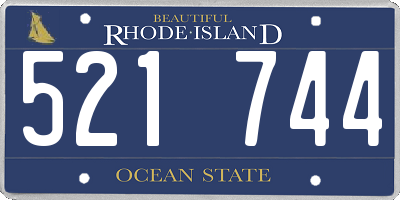 RI license plate 521744