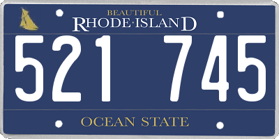 RI license plate 521745