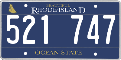 RI license plate 521747