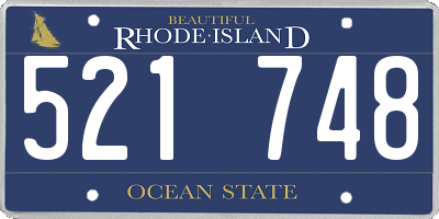 RI license plate 521748