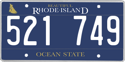 RI license plate 521749