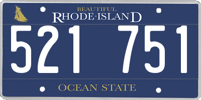 RI license plate 521751