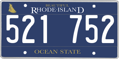 RI license plate 521752