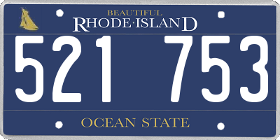 RI license plate 521753