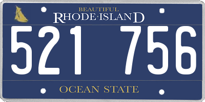 RI license plate 521756