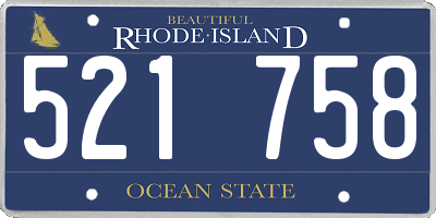 RI license plate 521758