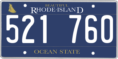 RI license plate 521760