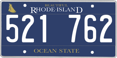 RI license plate 521762