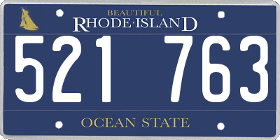RI license plate 521763