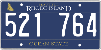 RI license plate 521764