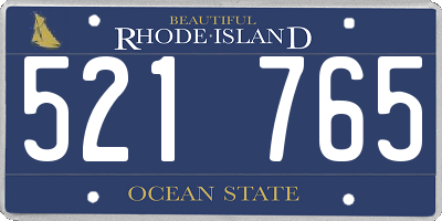 RI license plate 521765