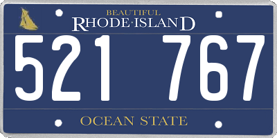 RI license plate 521767