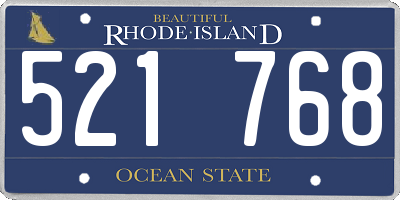 RI license plate 521768