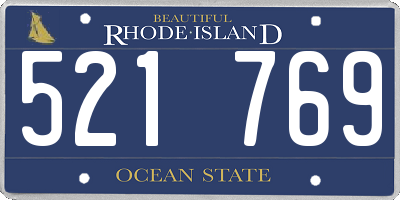 RI license plate 521769