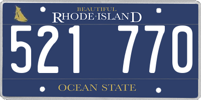 RI license plate 521770