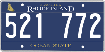 RI license plate 521772