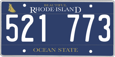 RI license plate 521773
