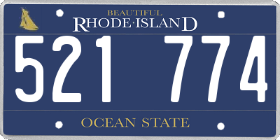 RI license plate 521774