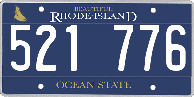 RI license plate 521776
