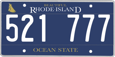 RI license plate 521777