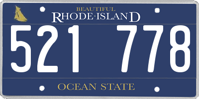 RI license plate 521778
