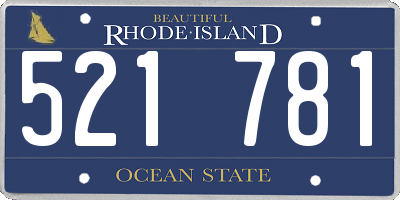RI license plate 521781