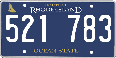 RI license plate 521783