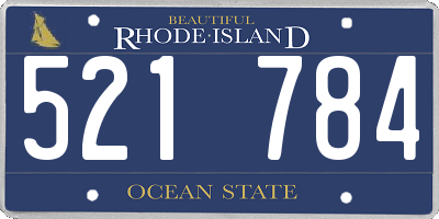 RI license plate 521784