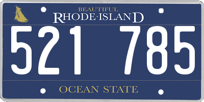 RI license plate 521785