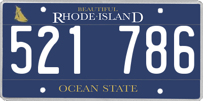RI license plate 521786