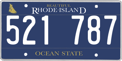 RI license plate 521787