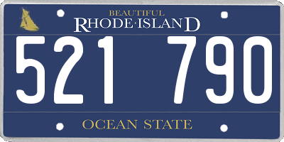 RI license plate 521790