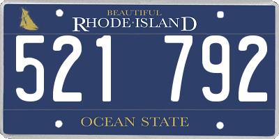 RI license plate 521792
