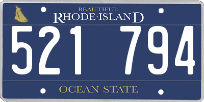 RI license plate 521794