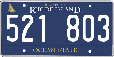 RI license plate 521803