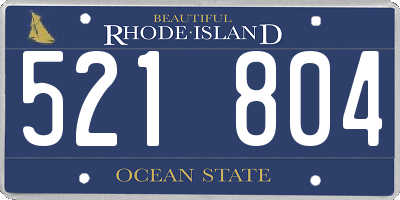 RI license plate 521804