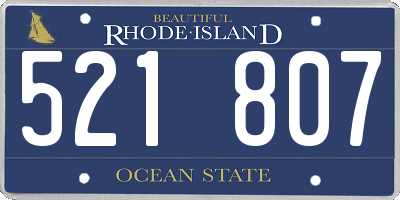 RI license plate 521807