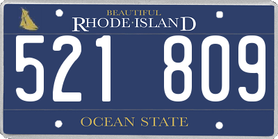 RI license plate 521809