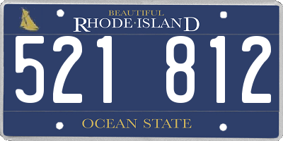 RI license plate 521812