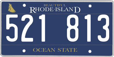 RI license plate 521813