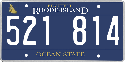 RI license plate 521814